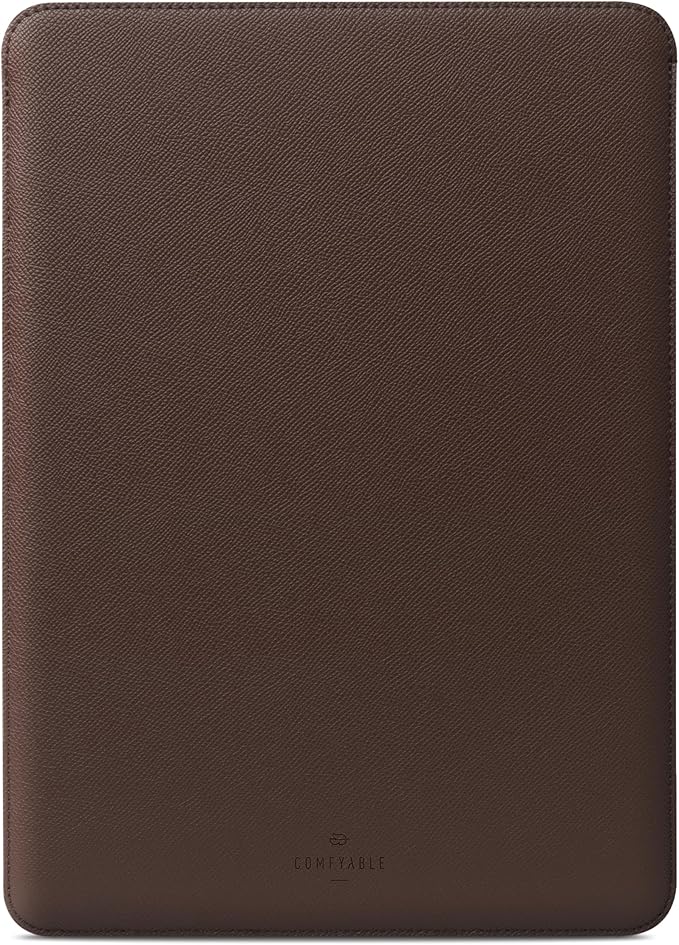 Comfyable Laptop Sleeve 13 Inch Precisely Compatible with MacBook Air M4 2025-2018 & MacBook Pro M2 2022 M1 2020-2016, Faux Leather Cover Case, Coffee