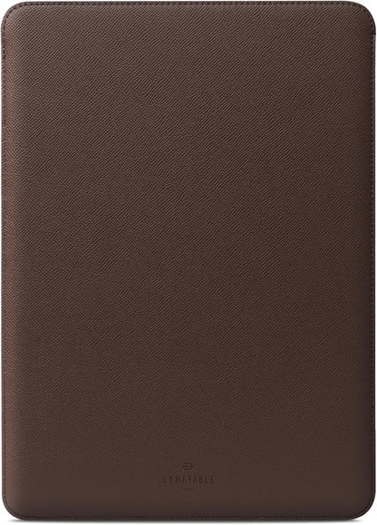 Comfyable Laptop Sleeve 14 Inch Precisely Compatible with MacBook Pro M4 M3 M2 M1 Pro/Max 2024, Faux Leather Cover Case 14 in, Coffee
