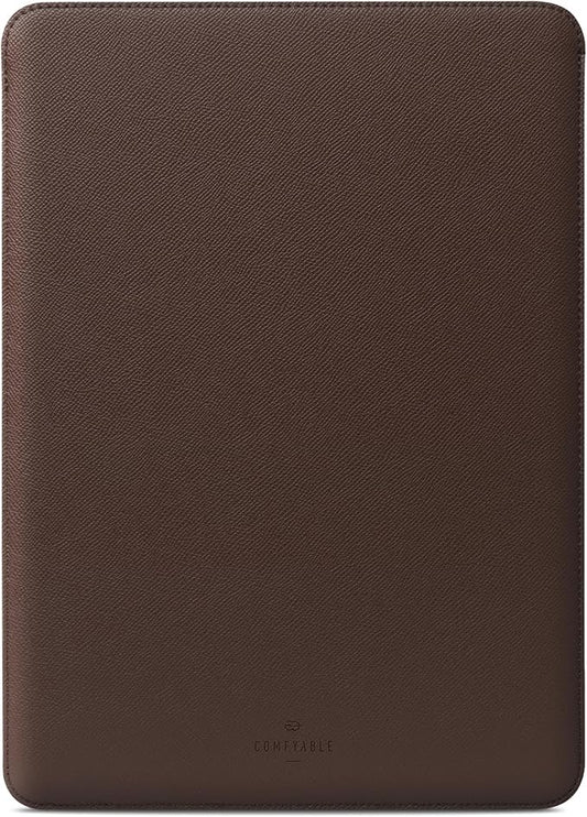 Comfyable Laptop Sleeve 14 Inch Precisely Compatible with MacBook Pro M4 M3 M2 M1 Pro/Max 2024, Faux Leather Cover Case 14 in, Coffee