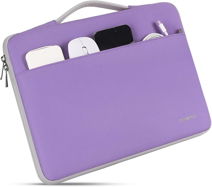 DOMISO 15.6 inch Laptop Case Sleeve Protective Cover Compatible with 16 inch MacBook Pro M4 M3 M2/Pro Max,15.6-16 inch HP Dell ASUS Lenovo Chromebook,Waterproof Computer Cases Bag with Handle,Purple