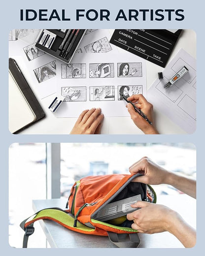 Mechanical Pencils 0.5 with Case, Metal Weatherproof Body Outdoor Artist Mechanical Pencil with 120 PCS HB & 2B Lead Refills, Eraser, for Writing Drafting Drawing and Sketching