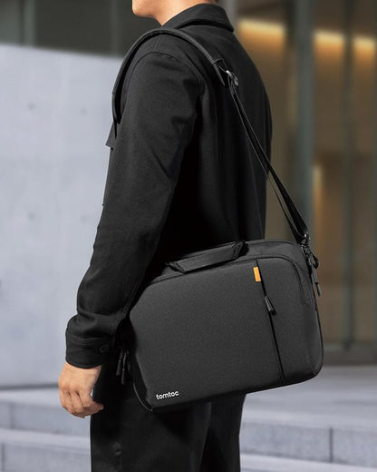 tomtoc 360 Protective Laptop Carry Case for 14-inch MacBook Pro M5/M4/M3/M2/M1 Pro/Max A3434 A3112 A3401 A3185 A2992, Water-Resistant Laptop Shoulder Bag for 13-inch MacBook/iPad Pro M5/iPad Air M3