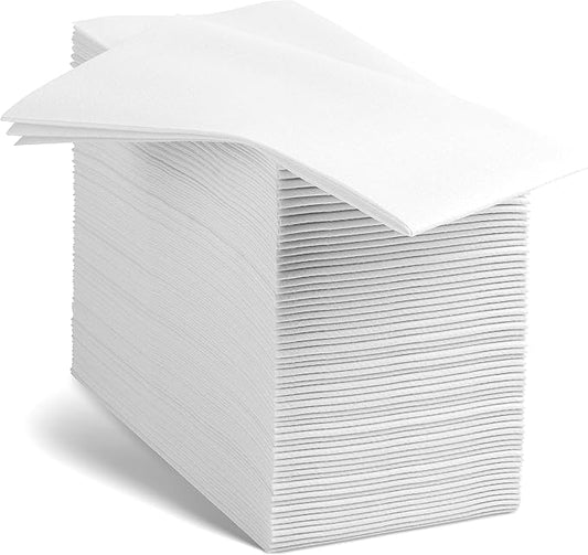 Linen-Feel European-White Paper Napkins - Decortive Cloth-Like Disposable Dinner Napkins - Soft And Absorbent. For Kitchen, Party, Wedding, Bathroom Or Any Occasion. (Pack of 1000)