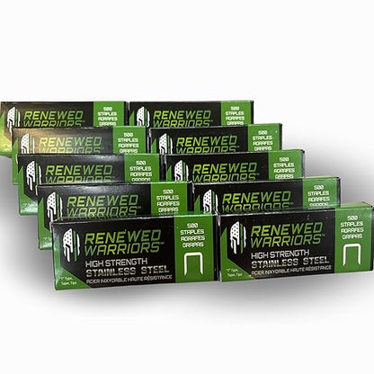 T50 Stainless Steel Staples Marine; T/50 Type (1/2" in Leg; 3/8" Crown) T-50 Staples - (10) 500 Packs or 5000