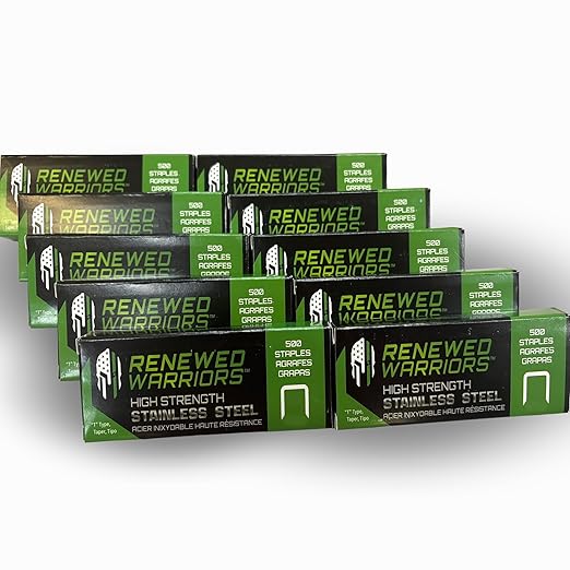 T50 Stainless Steel Staples Marine; T/50 Type (1/4" in Leg; 3/8" Crown) T-50 Staples - (10) 500 Packs or 5000