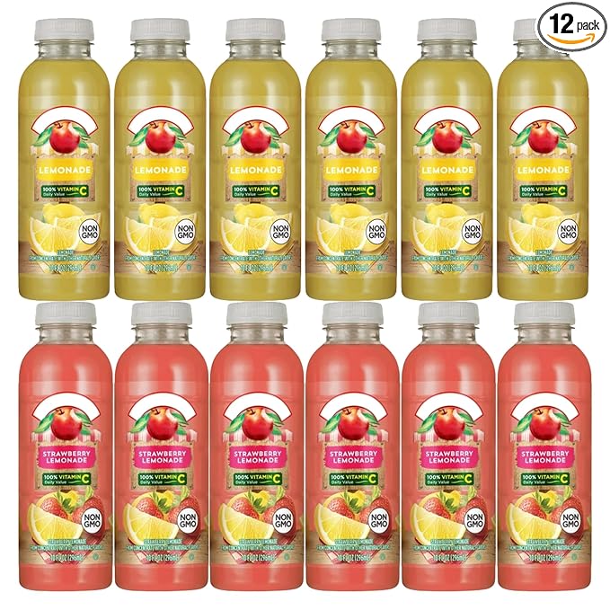 Apple nd Eve's Lemonade Variety Pack, 10 fl. oz. Bottles, 12 Pack (6 Lemonade + 6 Strawberry Lemonade)