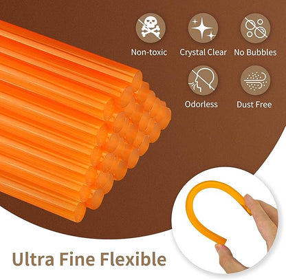 MATUFF Yellow High Viscosity Hot Glue Sticks, 32 pcs, 0.43' Dia x 8' Long, for DIY, Arts, Crafts, Repairs