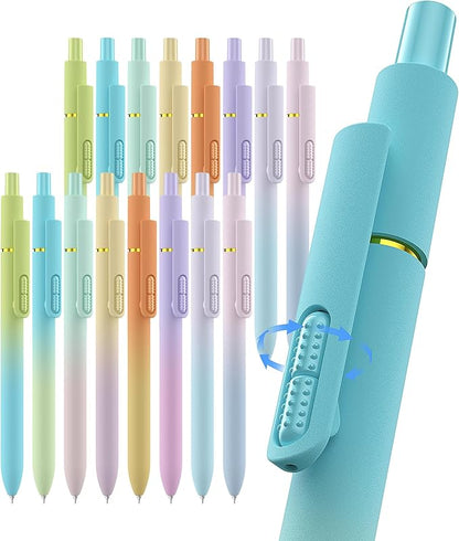 inkipen- 16 Pack Pens, Gel pens Black Ink, Fine Point(0.5mm),Quick-Drying Smooth Writing,School and Office Supplies （colorful）