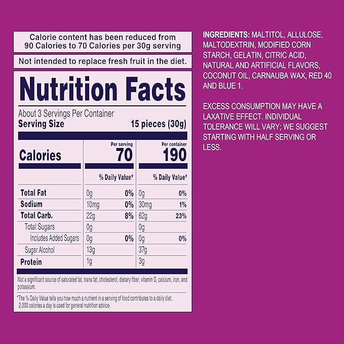 Welch's Zero Sugar Fruity Bites, Berries 'n Cherries Snack Pack, Gluten Free & Sugar Free Snacks, 3oz Snack Pack (Pack of 1)