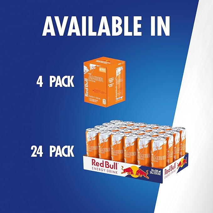 Red Bull Amber Edition Strawberry Apricot Energy Drink, 12 Fl Oz, 24 Cans