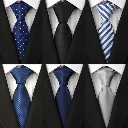 Adulove Men's Necktie Classic Silk Tie Woven Jacquard Neck Ties 6 PCS