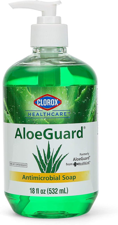 CLOROX Healthcare AloeGuard Antimicrobial Hand Soap for Healthcare Professionals - Liquid Hand Wash for Everyday Use with Aloe Vera to Soothe & Moisturize Hands, 18 Fl Oz