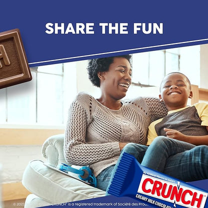 CRUNCH, Bulk 18 Pack, Milk Chocolate and Crisped Rice, Share Size Individually Wrapped Candy Bars, 2.75 oz Each