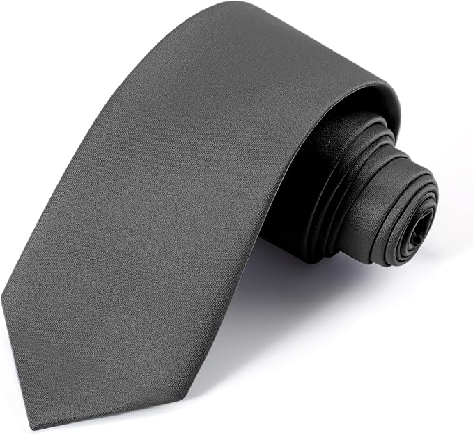 Black Ties For Men Solid Pure Color Formal Neckties 3.15" (8CM) Men's Tie for Business and Wedding with Gift Box