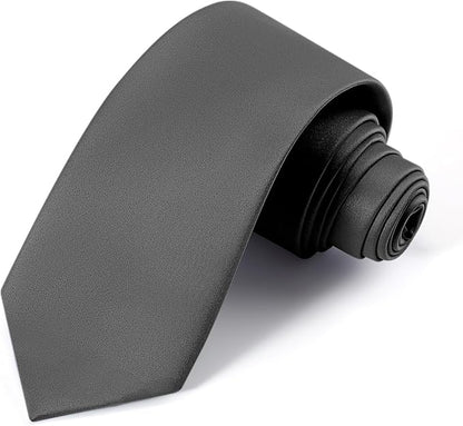 Black Ties For Men Solid Pure Color Formal Neckties 3.15" (8CM) Men's Tie for Business and Wedding with Gift Box