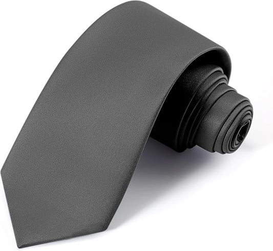 Black Ties For Men Solid Pure Color Formal Neckties 3.15" (8CM) Men's Tie for Business and Wedding with Gift Box