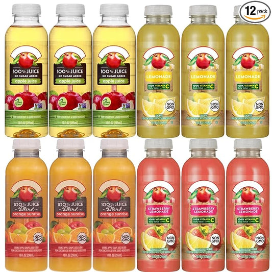 Apple nd Eve's Juice Variety Pack, 12 Bottles (10 fl oz) – Lemonade, Strawberry Lemonade, Apple, Berry Medley, Fruit Punch & Orange Sunrise