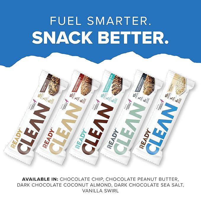 Ready® Protein Bars – High-Protein Snack with 15g Whey Protein, All-Natural Ingredients, Supports Lean Muscle and Recovery, No Artificial Sweeteners – Vanilla Swirl, 12-Pack