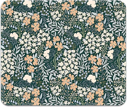 Square Mouse Pad with Stitched Edge, Premium Mousepad Washable Cloth. Computer Mouse Pad with Non-Slip Rubber Base, Mouse Pads for Computers Laptop Mouse 9.25x7.75x0.12 inch-Flower I