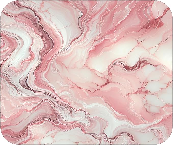 Pink Marble Agate Mouse Pad Mat Mousepad for Desk Computer Laptop PC Gaming Home or Office Gift Marbled Abstract (Pink 1 MP41)