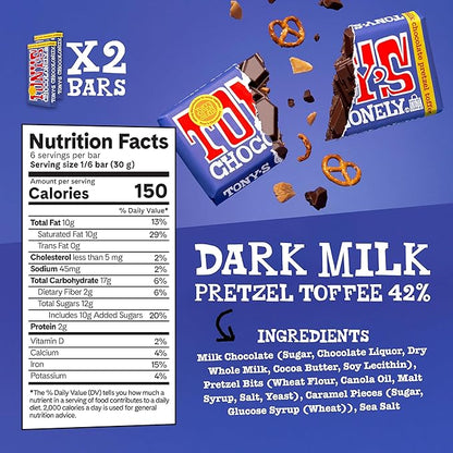 Tony's Chocolonely - Top 3 Milk Chocolate Bundle - Belgium Chocolate Halloween Candy Bar, No Artificial Flavoring, Fairtrade & B Corp Certified - 6.35 Oz, 6 Bars