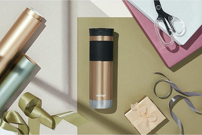 Contigo Byron 2.0 Stainless Steel Travel mug with Snapseal Lid and Grip,24oz,Chardonnay,BPA Free and Leak Proof,(Pack of 4)