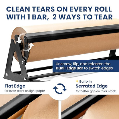 DIY Crew 12 Inch Paper Roll Dispenser and Cutter - Heavy-Duty Wall Mountable, Non Slip Tabletop - Kraft, Freezer, Butcher Paper - Up to 1000ft Rolls