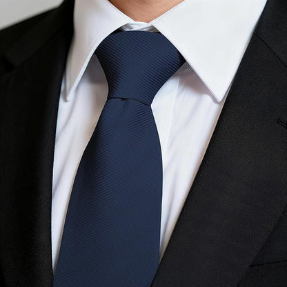 Fineknot Black Ties for Men, Formal Neckties for Men, Solid Color Mens Ties for Business, Wedding, Party, Mens Neck Tie