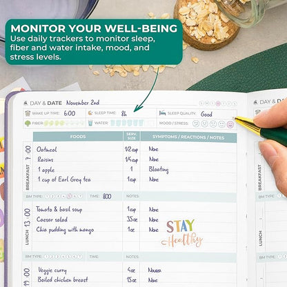 Clever Fox Food Sensitivity Journal – Daily Intolerance & Symptom Log for IBS, Diabetic, Low Fodmap, Elimination Diet – Health Tracker (Lavender)