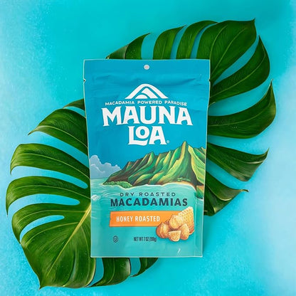 Mauna Loa Honey Roasted Macadamia Nuts, 7 oz Resealable Bag, Gluten Free, Sweet Hawaiian Snack