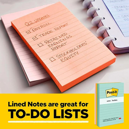 Post-it Notes, 3x3 in, 4 Pads, America's #1 Favorite Sticky Notes, Beachside Café Collection, Pastel Colors (Pink, Mint, Yellow), Recyclable (5401)