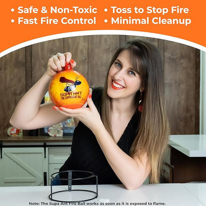 Supa Ant Fire Safety Ball as Fire Blanket for Home and Kitchen – Fire Protection Device for House, Office, Garage, Car