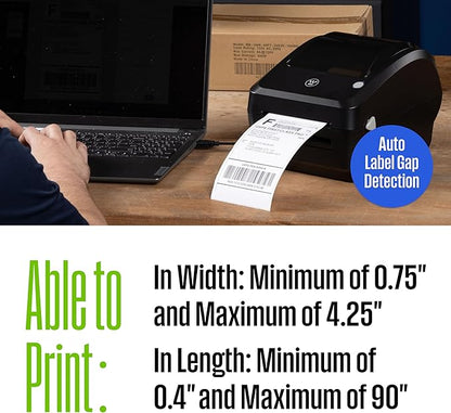 Westinghouse Thermal Shipping Label Printer USB, 4x6 Label Commercial Grade, Compatible with USPS, UPS, FedEx, eBay, Shopify, Amazon, & More, Desktop Label Printer for Packages, Includes Sample Labels