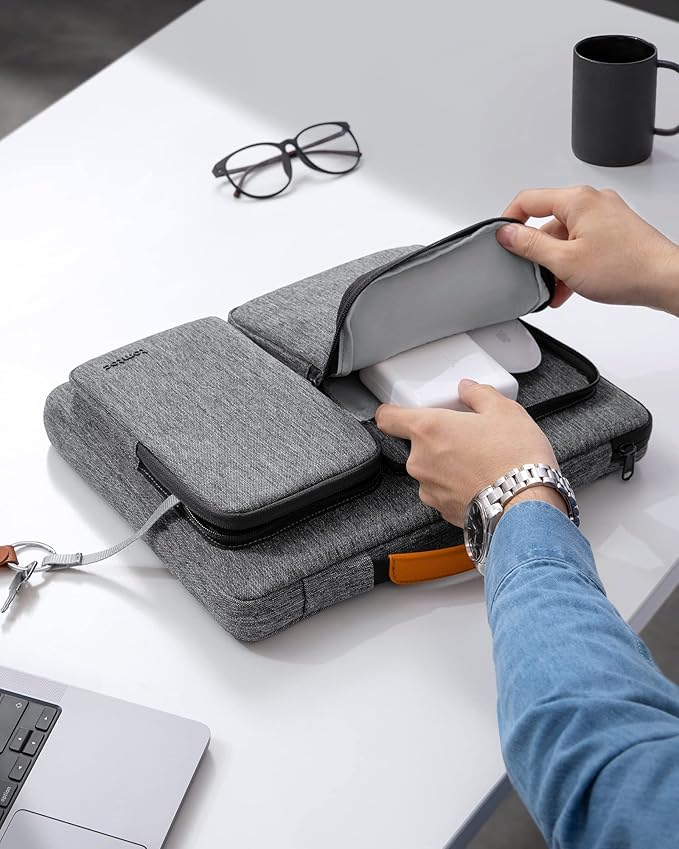 tomtoc 360 Protective Laptop Sleeve for 2025 14-inch MacBook Pro M5/M4/M3/M2 Pro/Max A3434 A3401 2025-2021, 13.5-14.4 Inch Surface Laptop 7/6/5/Studio 2/1, Water-Resistant Carrying Case
