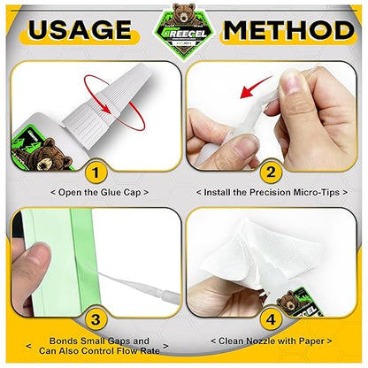 Super Glue Medium for Plastic, Metal, Leather, Wood, Ceramic, Premium Superglue 4 oz - Clear Cyanoacrylate Adhesive (CA) Instant Glue with Extra Gel for Quick Fixes & Repair (2 Pack)
