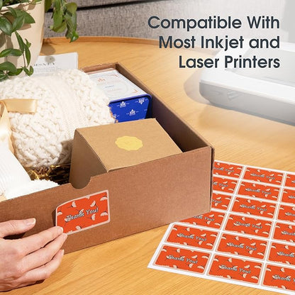 3 1/3" X 4" Matte White Shipping Labels Compatible with Inkjet and Laser Printers - 250 Sheets, 1500 Printable Stickers for Mailing, Product IDs, Organization - Spartan Industrial Template R015