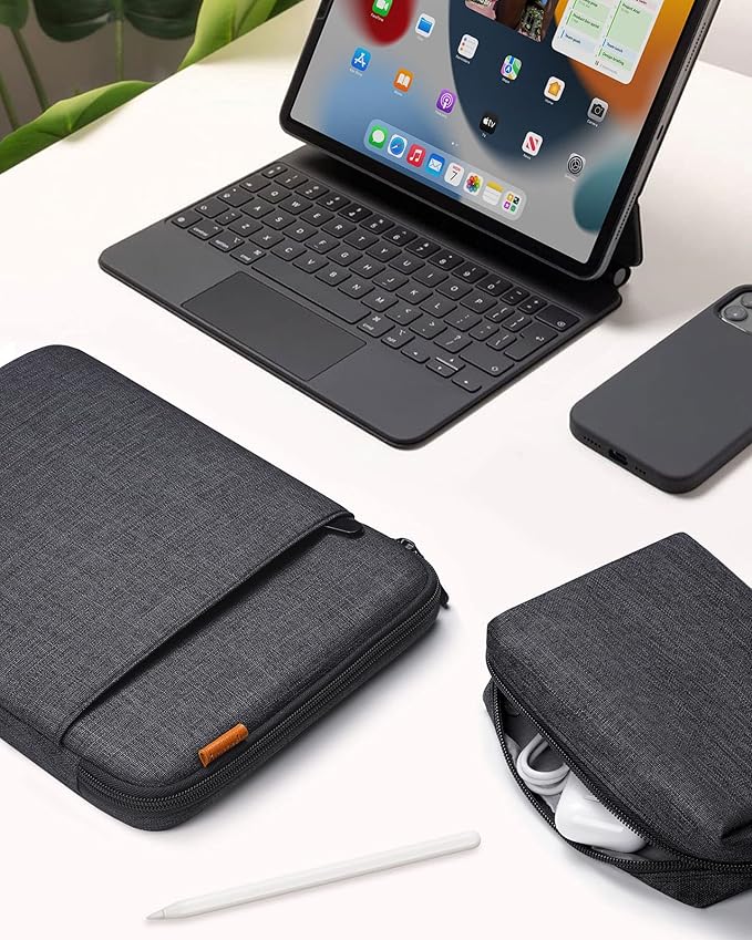 Inateck 360° Protective Laptop Bag with Accessory Bag, Compatible with 16-inch MacBook Pro/Max M4 M3 M2 M1 2019-2024, Black Gray