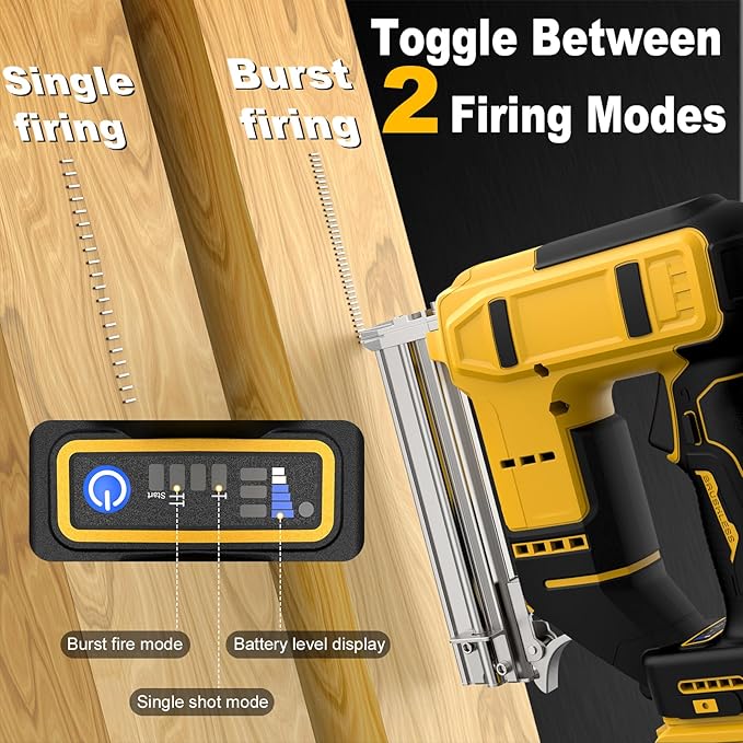18 Gauge Cordless Brad Nailer & Staple Gun for Dewalt 20V MAX Battery, 2-in-1 Battery Powered Nail Gun with 2000 Nails, Electric Nail Gun for Woodworking, DIY, Framing & Home Improvement (No Battery)