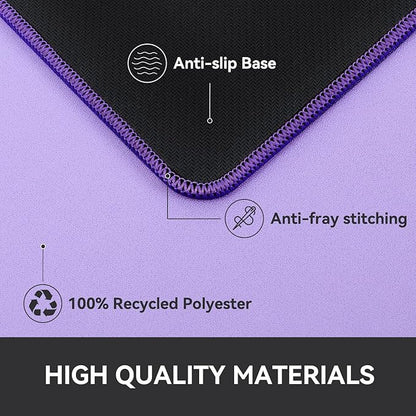 Waterproof Large Gaming Mouse Pad with Durable Stitched Edges, Non-Slip Rubber Base, Grainy Jacquard Mouse Mat Desk Pad for Home Office Gaming, 31.5''x11.8''x0.12'', Purple