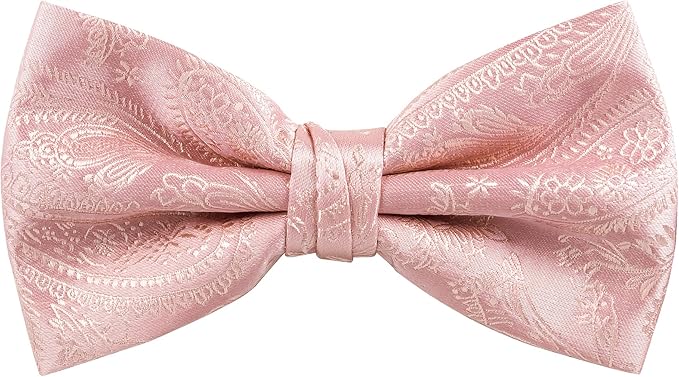 TIE G 5pcs Tie Set in WHITE OR BLACK GIFT BOX: Solid Color Necktie, Satin Bow Tie, Pocket Square, Lapel, Cuff Links