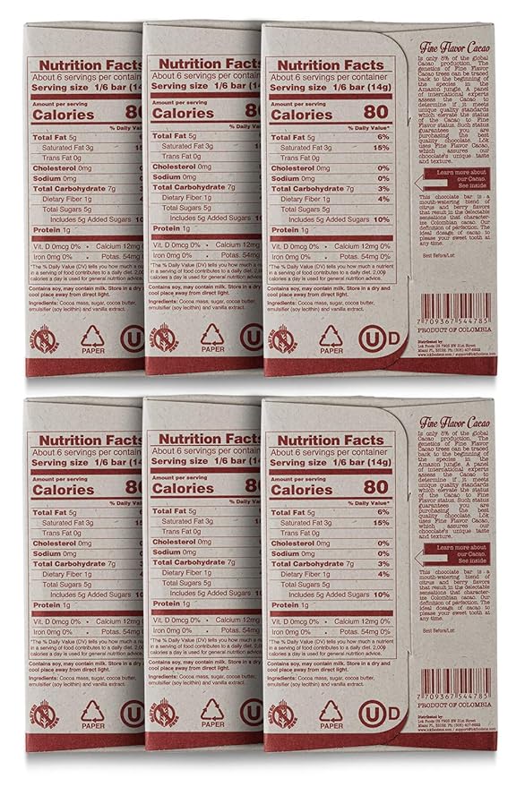 Lok Dark Chocolate Bar 60% Cacao | Fair Trade, Non GMO, Kosher, Gluten Free, Vegan, Bean-to-Bar, Paleo, Ethically Sourced Lök | 3.0 Ounce 6 Pack