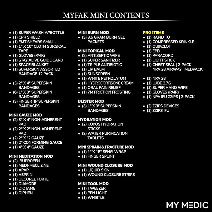 My Medic MyFak Mini First Aid Kit - Small and Lightweight for Camping Hiking and Backpacking - IFAK with 70 Items - HSA/FSA Great for Travel - Red