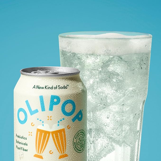 OLIPOP Prebiotic Soda Pop, 3 Flavor Variety Pack, Prebiotics, Fiber, and Botanicals, Gluten Free, Vegan, GMO Free, 12oz (12-Cans)
