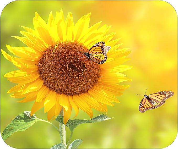 Floral Pattern Flower Mouse Pad Mat Mousepad for Desk Computer Laptop PC Gaming Home or Office Gift for Her Flowers (Sunflower MP99)