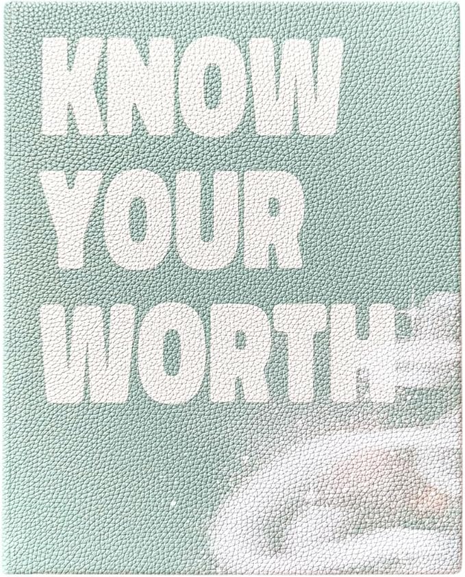 Know Your Worth Workbook by Angie Bellemare: Transformational Self-Growth & Mindset Journal for Women | 277-Page Full-Color Hardcover with 12 Chapters + 31-Day Challenge | Vegan Pebble-Leather Edition