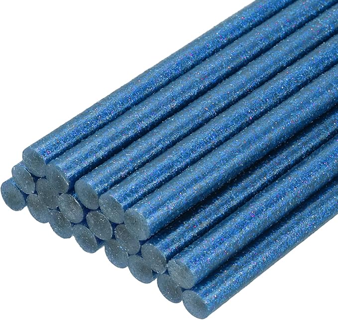 PATIKIL Hot Glue Sticks for Glue Gun, 20 Pcs Colored Hot Melt Adhesive Bulk Sticks for DIY Craft Projects Art Decoration Home Repairs, Blue (3.9" x 0.28")