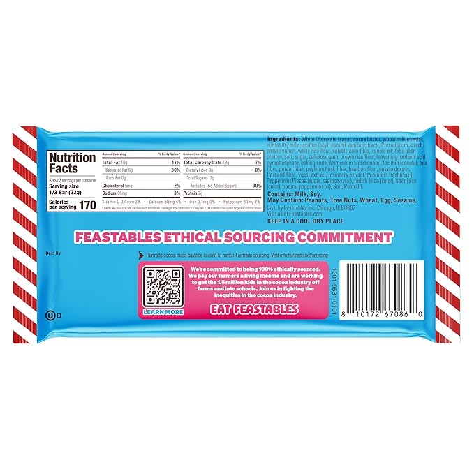 Feastables MrBeast Pretzel Mint Fudge Crunch Bar, Extra Large Size Candy Bar for Adults & Kids, Candy Bars for Snacks, Gifts, or Dessert, Made With Fairtrade Cocoa, 3.35 Oz Each, 12 Count