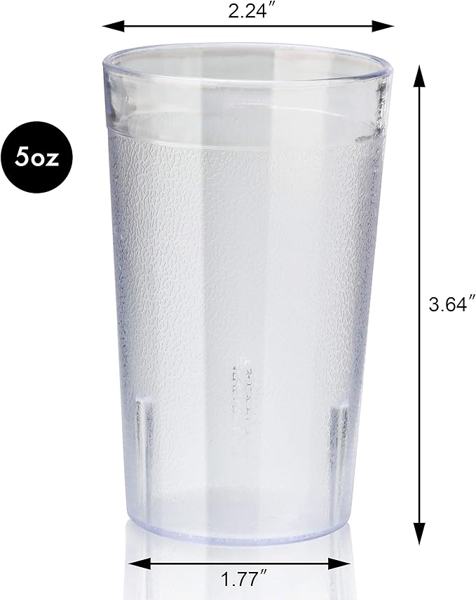 New Star Foodservice | Restaurant-Grade Beverage Tumblers (Clear (Set of 12), 5 oz)