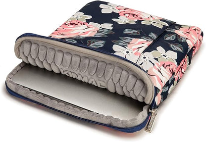 Kinmac 360 Degree Protective Laptop Sleeve Case Bag with Handle for MacBook Air 15 inch and 15 inch-15.6 inch HP Lenovo Dell ASUS Acer Notebook Computer (Rose-Blue)
