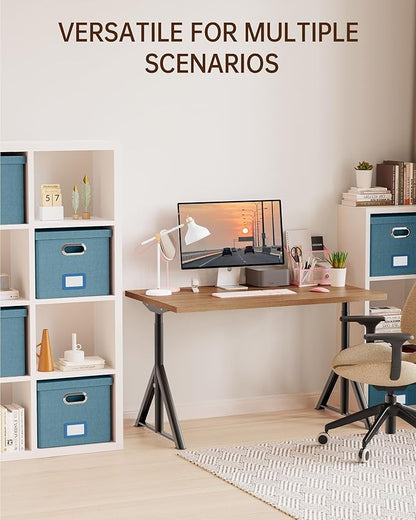 4 Pack File Storage Organizer, Document Organizer, Portable File Box with Lid, Fit for Letter/Legal File Folder Storage,Dark Blue-Box only